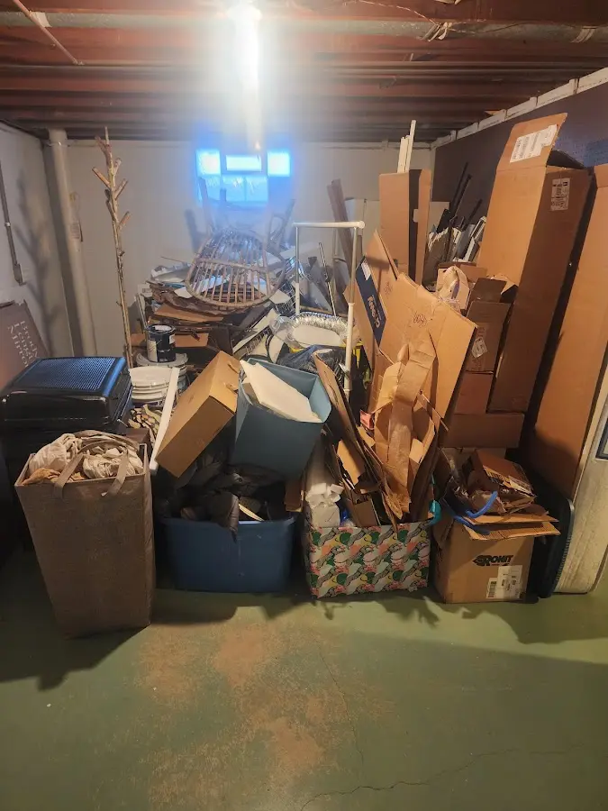 Roll-off dumpster container at job site for Cleanout Dumpster Rental in Rock Springs